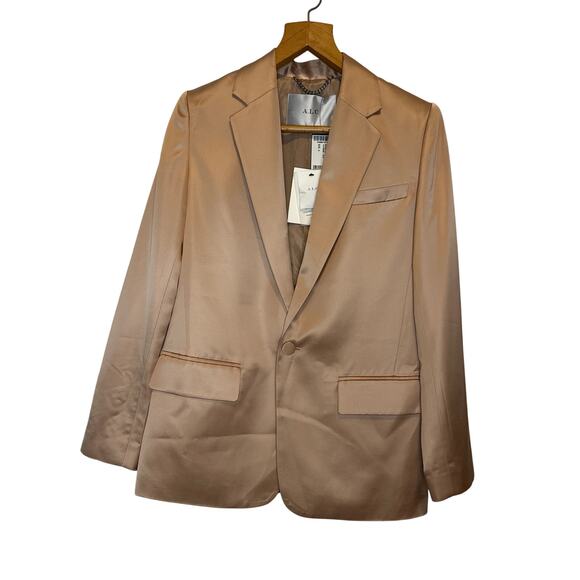A.L.C. Dakota Satin Blazer in Sirocco Gold NWT Size 4 - Picture 3 of 9
